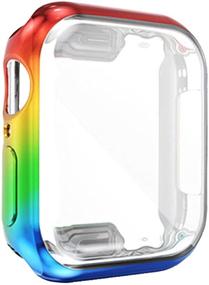 img 4 attached to 44 мм радужный чехол для Apple Watch Series 6 для мужчин - LGBTQ обложка лица с радужным экраном с защитным экраном, аксессуары для умных часов для Series 6/5/SE - круглый защитный край - идеальные подарки для выхода в свет".