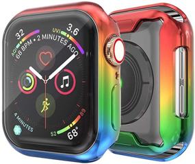 img 2 attached to 44 мм радужный чехол для Apple Watch Series 6 для мужчин - LGBTQ обложка лица с радужным экраном с защитным экраном, аксессуары для умных часов для Series 6/5/SE - круглый защитный край - идеальные подарки для выхода в свет".