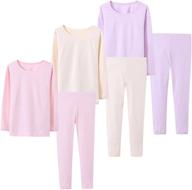 👕 abalacoco big girls boys 3 sets (6pcs): cotton long sleeve thermal underwear pants suit 4-10t logo