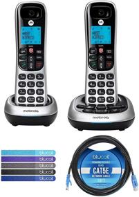 img 4 attached to 📞 Motorola CD4012 DECT 6.0 Cordless Phones with Digital Answering Machine and Call Block (2-Pack) Bundle + Blucoil 10-FT 1 Gbps Cat5e Cable + Reusable Cable Ties (5-Pack)