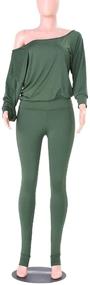 img 2 attached to 👚 Fall Boat Neck Pullover Top and Long Pants Set for Women - Solid Color 2 Piece Outfits, Tracksuit Sportswear Sweatsuit