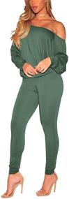 img 4 attached to 👚 Fall Boat Neck Pullover Top and Long Pants Set for Women - Solid Color 2 Piece Outfits, Tracksuit Sportswear Sweatsuit
