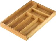 bamboo cutlery tray: organize silverware with 6 compartments (341) логотип