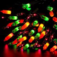 🎃 ruisita outdoor and indoor orange green purple halloween string lights - 46.4 feet, 200 incandescent mini bulbs - ul certified 120v string lights for holiday decorations, fairy garden, halloween логотип