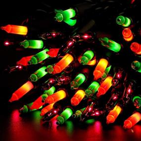 img 4 attached to 🎃 Ruisita Outdoor and Indoor Orange Green Purple Halloween String Lights - 46.4 Feet, 200 Incandescent Mini Bulbs - UL Certified 120V String Lights for Holiday Decorations, Fairy Garden, Halloween