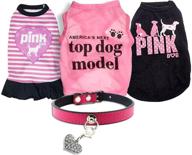 👗 ollypet set of 5 small dog clothes dress shirt collar for girl accessories puppy cat pink summer apparel chihuahua yorkie - bulk pet cute clothing logo