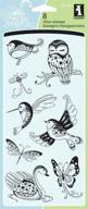 🦜 inkadinkado clear stamp set: patterned birds and bugs - 8pc logo