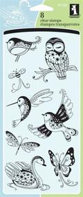 img 1 attached to 🦜 Inkadinkado Clear Stamp Set: Patterned Birds and Bugs - 8pc