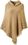 womens hooded sweater poncho with tassel fringe - fashionable accessories for women logo