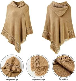 img 1 attached to Womens Hooded Sweater Poncho with Tassel Fringe - Fashionable Accessories for Women