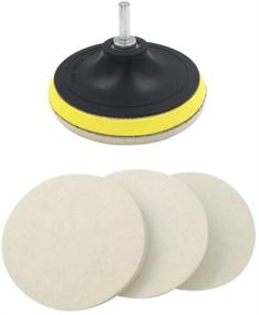 img 4 attached to Optimized Kit: Kicpot Wool Felt Disc Polishing Pads and Backing Pad, Including M14 Drill Adapter - Perfect for Grinding and Polishing Glass, Plastic, Metal, and Marble