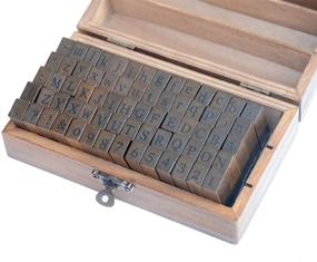 img 4 attached to Yansanido 70pcs/Set Small Mini Wooden Box: Multipurpose Number A-Z Alphabet Letter Wood Rubber Stamp Kit