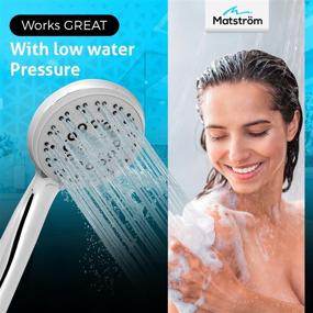 img 1 attached to Matström Handheld Shower Head: High Pressure, 5 Spray Settings & Detachable Head - Removes Water Flow Restrictor for Low Pressure Water Systems