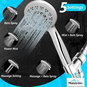 img 3 attached to Matström Handheld Shower Head: High Pressure, 5 Spray Settings & Detachable Head - Removes Water Flow Restrictor for Low Pressure Water Systems