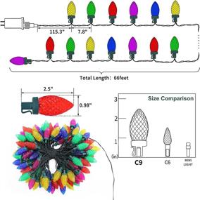 img 1 attached to 🎄 DreiWasser C9 Christmas String Lights - 65.6ft 100 LED, 8 Modes, Waterproof Outdoor/Indoor Lights for Roofline, Holiday, Garden, Patio (Multi-Colored)