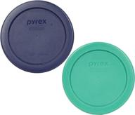 pyrex 7202 pc blue round green logo