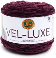 🦁 premium lion brand yarn vel-luxe - eggplant: single skein for luxurious crafting logo