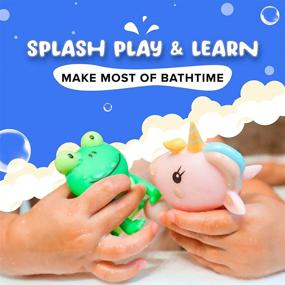 img 1 attached to 🛁 Неплеснёвый весёлый купальный приём: набор из 5 игрушек для ванны SplashEZ Animal No Holes для детей от 1 года и младенцев - без пузырьков, без бисфенола А, можно мыть в посудомоечной машине.