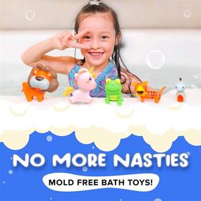 img 3 attached to 🛁 Mold-Free Bath Time Fun: SplashEZ 5 Pack Animal No Holes Bath Toys for Babies 1M+ and Toddlers - Non Squirting, BPA-Free, Dishwasher-Safe