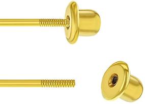 img 1 attached to 👶 Gold Plated Plain Ball Screw Back Safety Earrings for Babies - Delicate Stud Earrings for Newborns, Infants, and Toddlers - Lightweight Baby Jewelry