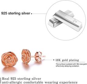 img 2 attached to 🌹 Esberry 925 Sterling Silver Rose Stud Earrings: Hypoallergenic Christmas Gifts for Women, Girls, Mom, Wife, Girlfriend