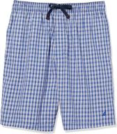 🩳 nautica men's plaid sleep shorts logo