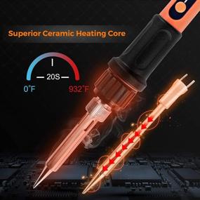 img 3 attached to 🔥 High-Performance 90W LCD Digital Soldering Iron Kit: Adjustable Temperature, Fast Heating Ceramic Design - On/Off Switch, 9pcs Soldering Kit Included