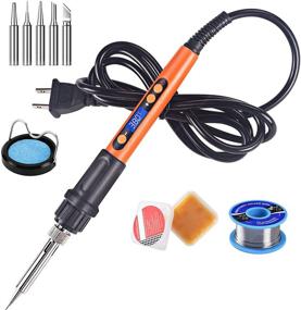 img 4 attached to 🔥 High-Performance 90W LCD Digital Soldering Iron Kit: Adjustable Temperature, Fast Heating Ceramic Design - On/Off Switch, 9pcs Soldering Kit Included