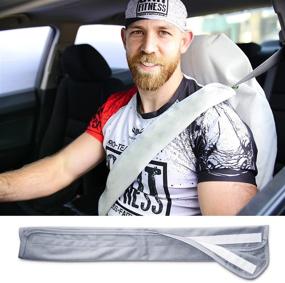 img 4 attached to 🚗 Gray Waterproof Seat Belt Protector - Detachable Car Seatbelt Cover for Sweat and Odor Protection