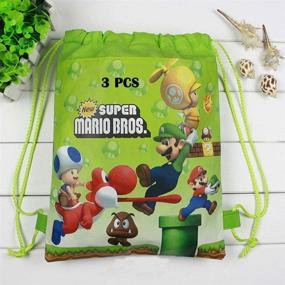 img 2 attached to 🎉 Super Mario Themed Goodie Bags: 12 PCS Non-Woven Drawstring Party Supplies for Favors, Decorations, Birthdays, and School