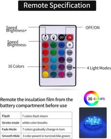 img 1 attached to 🌊 SHYMERY Submersible LED Lights with Remote, Underwater LED Lights Decorations, Pack of 4, Color-Changing LED Light Pad Battery Operated, for Fountain, Pond, Pool, Pumpkin Halloween Decoration