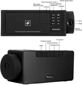 img 3 attached to 🔔 Черные часы с проекцией Htterino с беспроводной зарядкой, Bluetooth-динамиком, настройкой собственного рингтона, однократным пробуждением одним кликом, звонком через Bluetooth, радио AUX, входом для карты TF