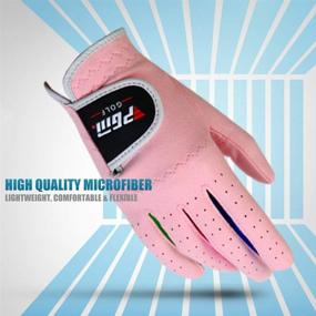 img 2 attached to 🧒 PGM Kids Youth Junior Toddler Boys Girls Golf Gloves - Comfortable Microfiber Synthetic Gloves for Left/Right Hand Golfers (White/Pink, Age 2-10) - Extra Value 1 Pair!