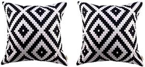 img 4 attached to 🔶 HOSL Throw Pillow Cover, 18x18 inch (45x45cm), Pack of 2, Geometry Design