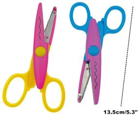 img 1 attached to 🌈 Kinteshun 6-Piece Lacework Wavy Paper Edger Scissors Pinking Shears Set - Various Colors and Cutting Effects for Handcraft Works