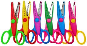 img 4 attached to 🌈 Kinteshun 6-Piece Lacework Wavy Paper Edger Scissors Pinking Shears Set - Various Colors and Cutting Effects for Handcraft Works