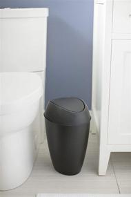 img 1 attached to 🗑️ 2.4 Gallon Black Umbra Twirla Trash Can with Swing-top Lid