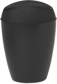 img 3 attached to 🗑️ 2.4 Gallon Black Umbra Twirla Trash Can with Swing-top Lid