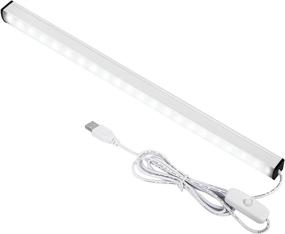 img 4 attached to 💡 ASOKO 12-inch LED Under Cabinet Lighting, Cold White 6000K, 3M and Magnet Mount, USB Powered Closet Light Bar, Under Counter Lighting (No Plug)