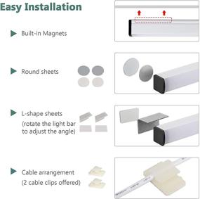 img 1 attached to 💡 ASOKO 12-inch LED Under Cabinet Lighting, Cold White 6000K, 3M and Magnet Mount, USB Powered Closet Light Bar, Under Counter Lighting (No Plug)