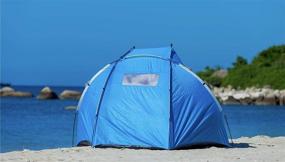 img 1 attached to 🏖️ Light Blue Extra Large Sunshade Beach Cabana Tent - Portable Outdoor UPF 50+ Sun Shelter, 94.5" L x 47.2" W x 55" H