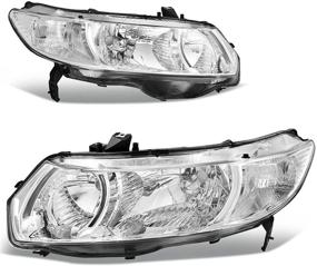 img 4 attached to AUTOSAVER88 Headlight Assembly Compatible With 2006-2011 Civic Coupe OE Style Replacement Headlamps Clear Park Lens