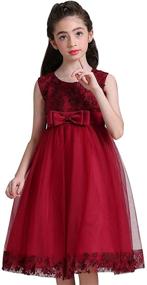 img 2 attached to Burgundy Sleeveless Girls' Clothing and Dresses for Princess-themed Birthday Occasions