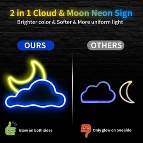 img 2 attached to ✨ JTLMEEN Cloud and Moon Led Neon Light: Stylish Pink Room Decor for Aesthetic Bedroom