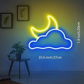 img 1 attached to ✨ JTLMEEN Cloud and Moon Led Neon Light: Stylish Pink Room Decor for Aesthetic Bedroom