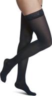 sigvaris style soft opaque 840 thigh-highs for women with grip top - closed toe compression stockings 15-20mmhg logo