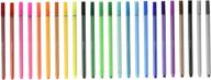 🖍️ vibrant fineliner color pen set - 24 coloring pens with primary, secondary & neon colors, ultra fine metal clad tip - 0.4mm colored fine liner sketch drawing pen, porous point marker logo