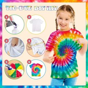 img 1 attached to SUEFFI 28 Colors Tie Dye Kit with Aprons - Perfect for Kids and Adults: Halloween & Party DIY Clothing Fun!