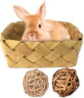 🐰 kathson bunny bed: multifunctional chew toy & hay feeder for small animals - rabbits, guinea pigs, hamsters, and more логотип