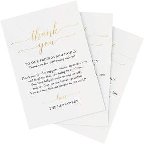 img 4 attached to 🌟 Bliss Collections Wedding Reception Thank You Cards - Pack of 50 Real Gold Foil Cards - Enhance Your Table Centerpiece, Place Setting, and Wedding Decorations - 4x6 Cards, Made in The USA